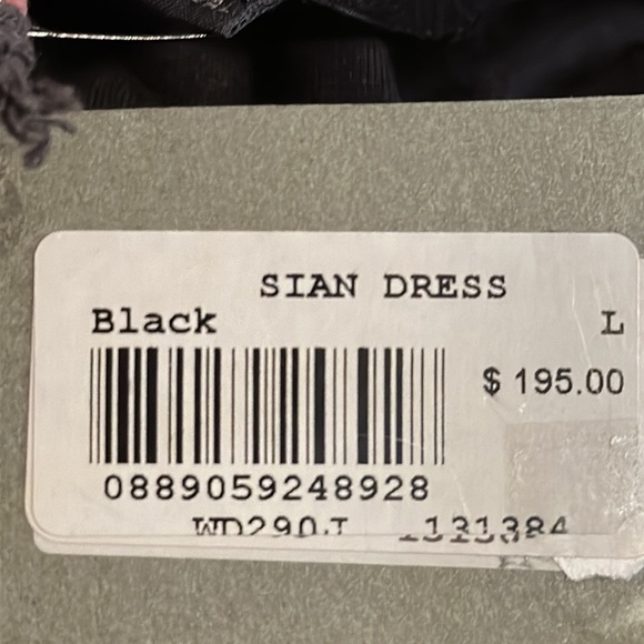 AllSaints‎ Sian Long Sleeve Dress Black NWT Size large - Picture 11 of 12